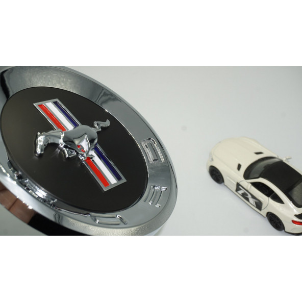 DK Mustang Bagaj Yuvarlak Panel 3M 3D Krom ABS Logo Amblem ürün görseli 1