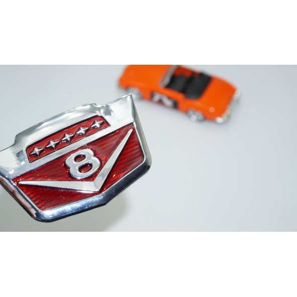 DK Tuning V8 Bagaj Yeni Versiyon Krom Metal Logo Amblem ürün görseli 1