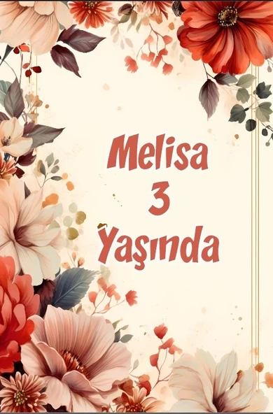 Renkli Çiçekler Temalı Doğum Günü Afişi -8 35X50 cm ürün görseli 1