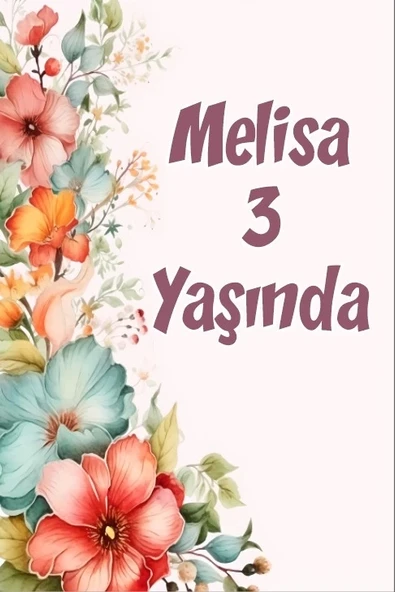 Çiçekler Temalı Doğum Günü Afişi -10 35X50 cm ürün görseli 1