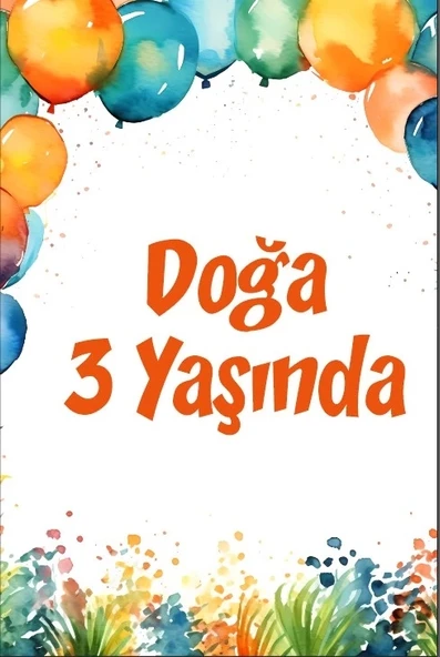 Balonlar Temalı Doğum Günü Afişi 35X50 cm ürün görseli 1