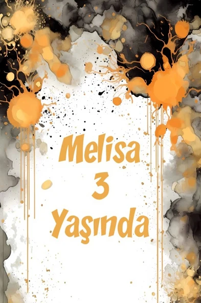 Sarı ve Siyah Boyalar Temalı Doğum Günü Afişi -2 35X50 cm ürün görseli 1