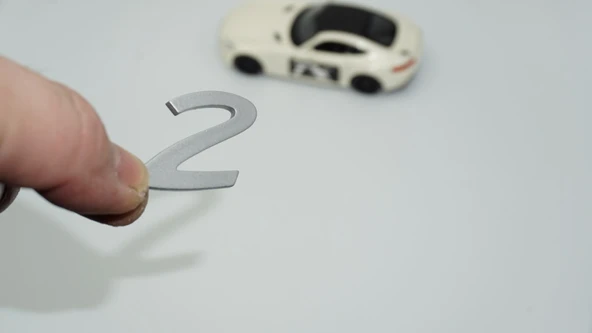 DK Tuning Porsche 2 Rakamı 911 GT2 RS Bagaj Gri Yazı Logo Arma ürün görseli 1