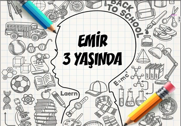 Beyin Temalı Doğum Günü Afişi 35X50 cm ürün görseli 1