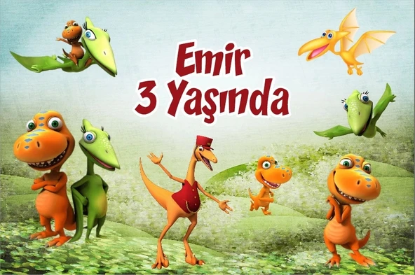 Dinozorlar Temalı Doğum Günü Afişi 35X50 cm ürün görseli 1