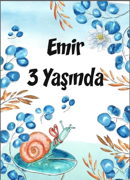 Mavi Saylangoz Temalı Doğum Günü Afişi 35X50 cm ürün görseli 1