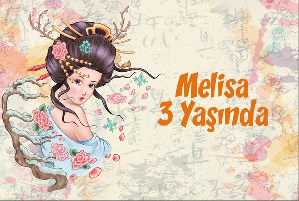 Asya Temalı Doğum Günü Afişi 35X50 cm ürün görseli 1