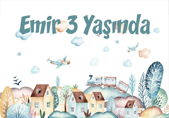 Evler Şehir Teamlı Doğum Günü Afişi 35X50 cm ürün görseli 1