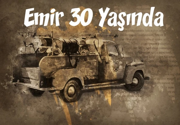 Old Araba Temalı Doğum Günü Afişi 35X50 cm ürün görseli 1