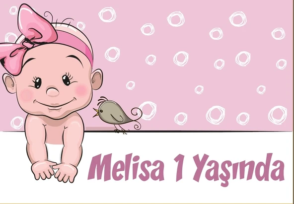 Bebek Temalı Doğum Günü Afişi 35X50 cm ürün görseli 1