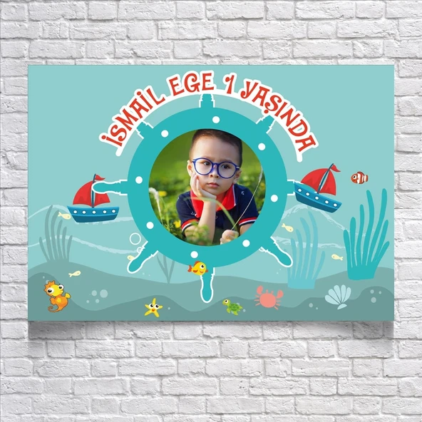 Denizci Temalı Doğum Günü Afişi 50X70 cm ürün görseli 1