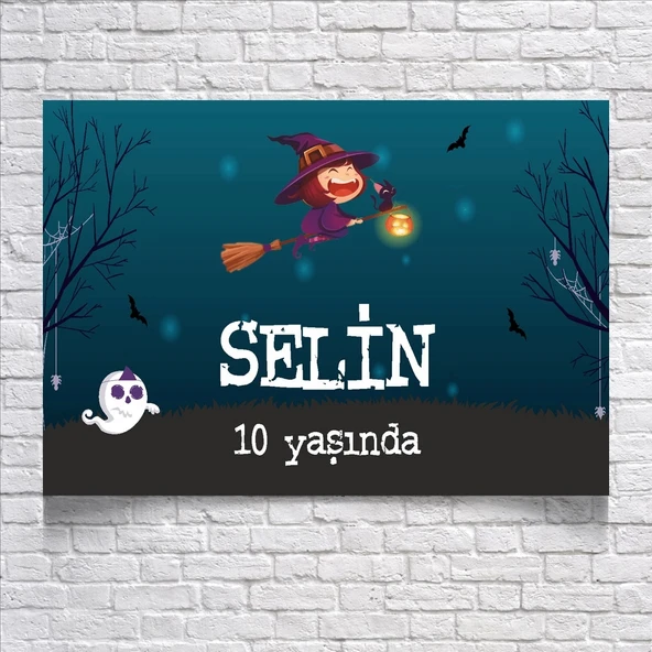 Cadı Temalı Doğum Günü Afişi 50X70 cm ürün görseli 1