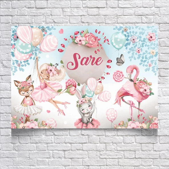 Sevimli BalerinlerTeması Doğum Günü Afişi 50X70 cm ürün görseli 1