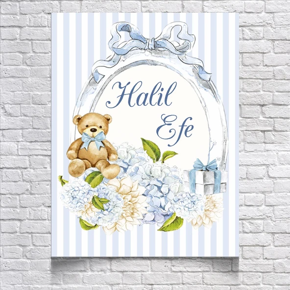 Ayıcık Temalı Doğum Günü Afişi 50X70 cm ürün görseli 1