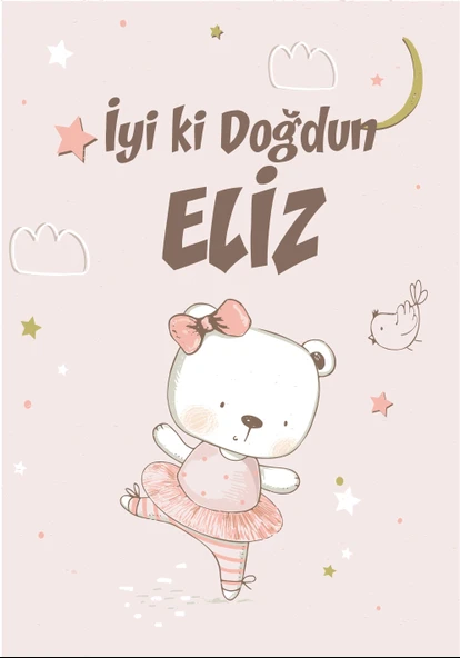 Balerin Temalı Doğum Günü Afişi 50X70 cm ürün görseli 1