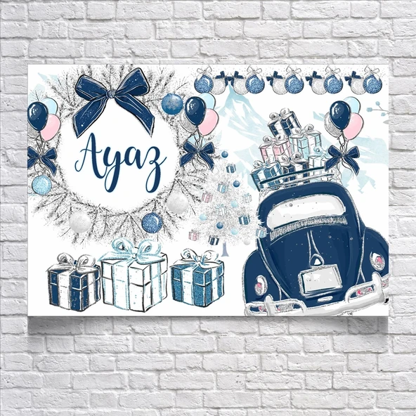 Kış Temalı Doğum Günü Afişi 50X70 cm ürün görseli 1