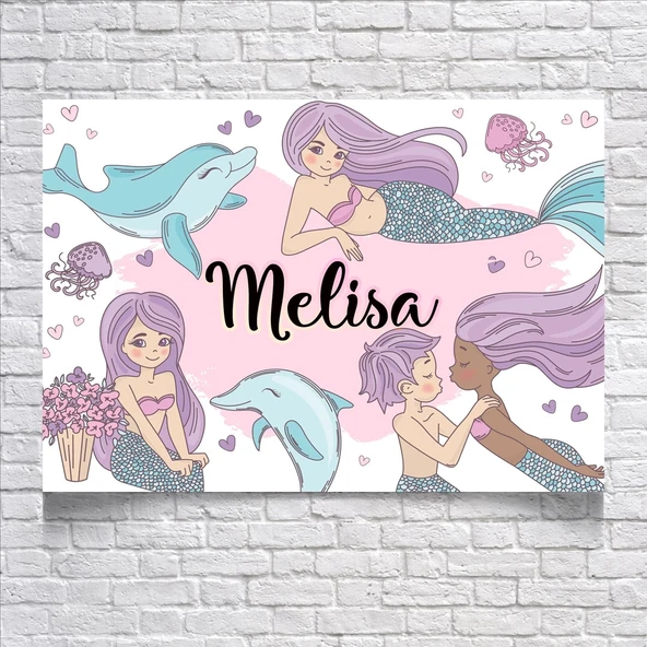 Denizkızı Temalı Doğum Günü Afişi 50X70 cm ürün görseli 1