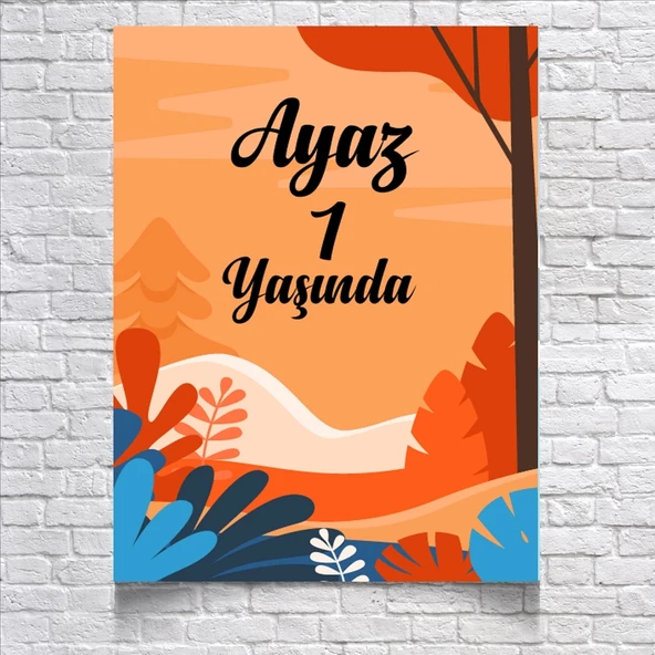 Sonbahar Temalı Doğum Günü Afişi 50X70 cm ürün görseli 1