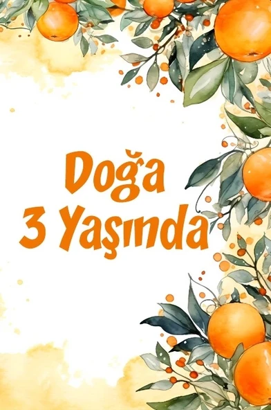 Portakallar Temalı Doğum Günü Afişi 50X70 cm ürün görseli 1