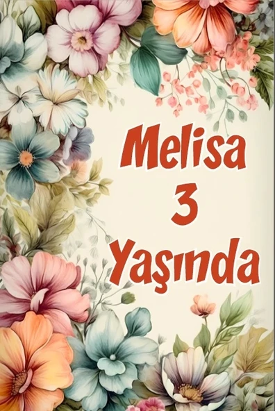 Çiçekler Temalı Doğum Günü Afişi -13 50X70 cm ürün görseli 1