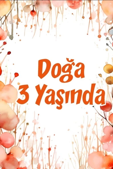 Pembe Çiçekler Doğum Günü Afişi 50X70 cm ürün görseli 1