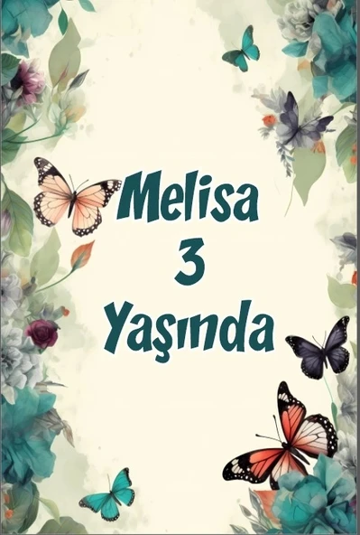 Renkli Kelebekler Temalı Doğum Günü Afişi -3 50X70 cm ürün görseli 1