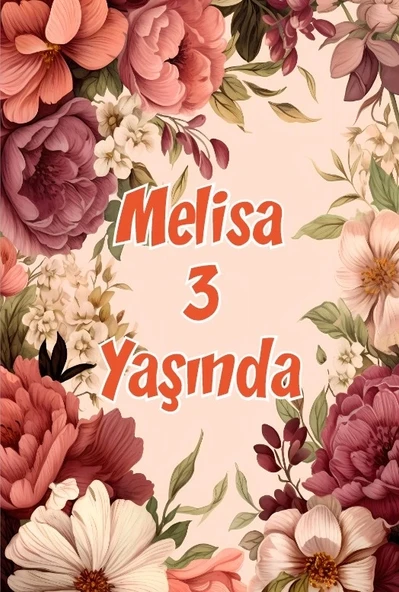Renkli Çiçekler Temalı Doğum Günü Afişi 50X70 cm ürün görseli 1