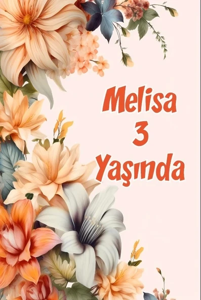 Renkli Çiçekler Temalı Doğum Günü Afişi -2 50X70 cm ürün görseli 1