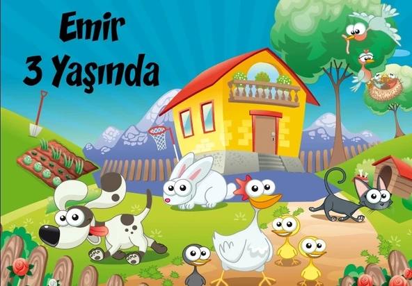 Çiftlik Temalı Doğum Günü Afişi 50X70 cm ürün görseli 1