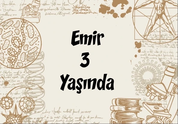 Bilim temalı Doğum günü afişi 50X70 cm ürün görseli 1