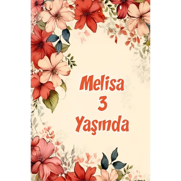 Renkli Çiçekler Temalı Doğum Günü Afişi -3 50X70 cm ürün görseli 1