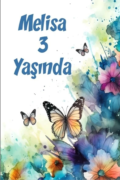 Renkli Kelebekler Temalı Doğum Günü Afişi 50X70 cm ürün görseli 1