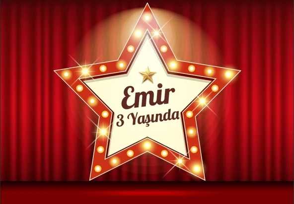 Star Temalı Doğum Günü Afişi 50X70 Cm 50X70 cm ürün görseli 1
