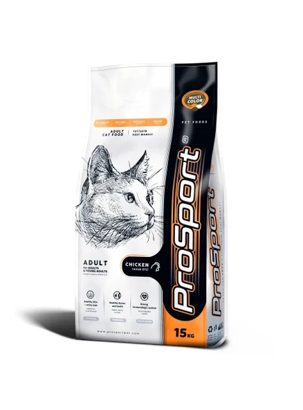 PROSPORT RENKLİ TANELİ YETİŞKİN KEDİ MAMASI 15 KG ürün görseli 1