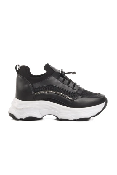 Siyah Yüksek Taban Kadın Sneaker ürün görseli 1