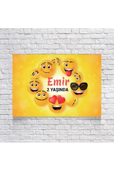 Emoji Tenalı Doğum Günü Afişi 70X100 cm ürün görseli 1