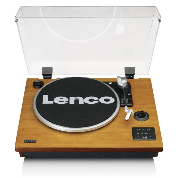 Lenco Ls-55 Ahşap Hoparlörlü Bluetoothlu Pikap Usbli Mp3e Kayıt Özellikli Plak Çalar ürün görseli 1