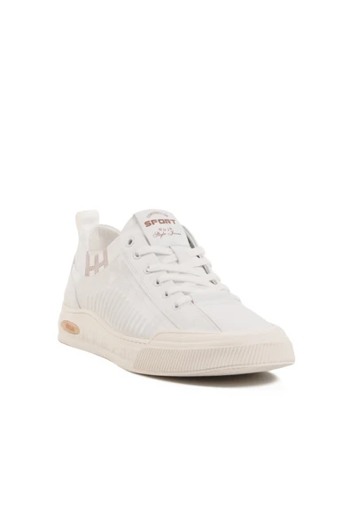 Beyaz Hafif Esnek Erkek Sneaker - Resim 3