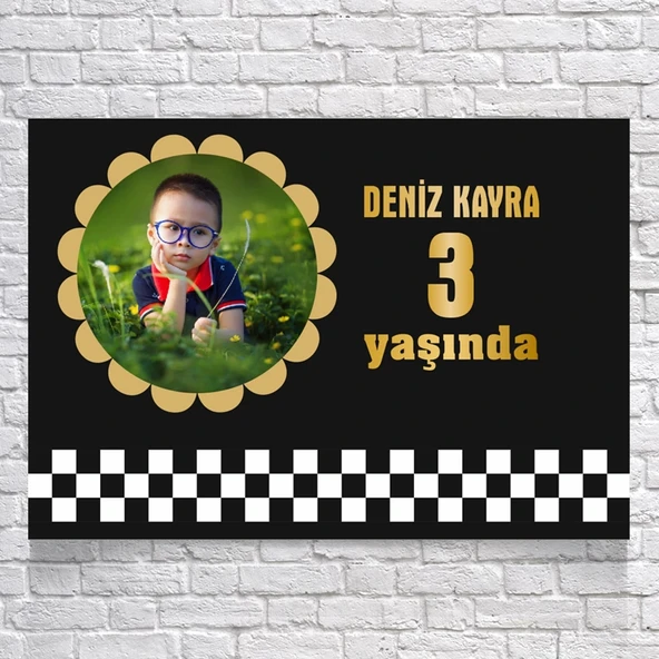 Yarış Temalı Doğum Günü Afişi 70X100 cm ürün görseli 1