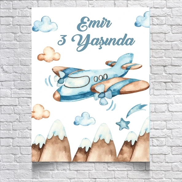 Uçak Temalı Doğum Günü Afişi 70X100 cm ürün görseli 1