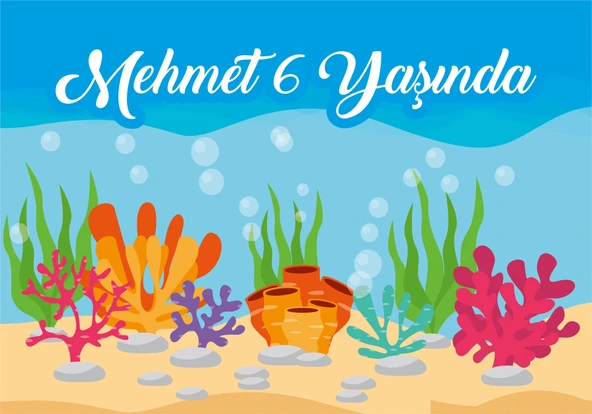 Deniz Temalı Doğum Günü Afişi 70X100 cm ürün görseli 1