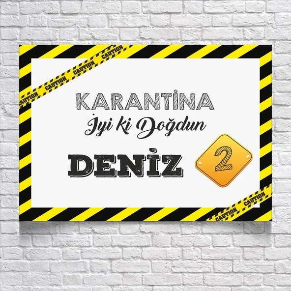 Karantina Teamlı Doğum Günü Afişi 70X100 cm ürün görseli 1
