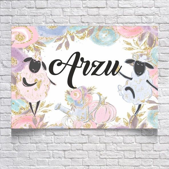 Sevimli Koyunlar Temalı Doğum Günü Afişi 70X100 cm ürün görseli 1