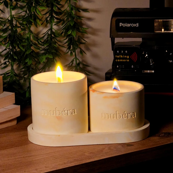 Citrus Garden - Sarı Mum ve Dekoratif Tepsi Set ürün görseli 1