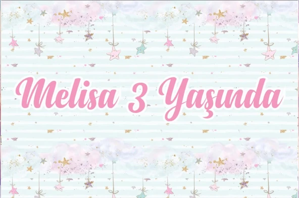 Yıldızlar Temalı Doğum Günü Afişi 70X100 cm ürün görseli 1