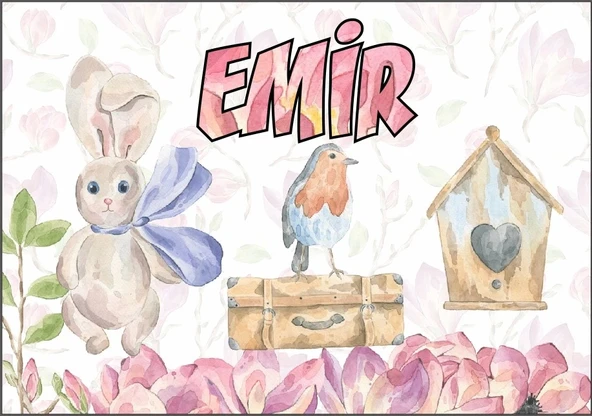 Tavşan Temalı Doğum Günü Afişi 70X100 cm ürün görseli 1