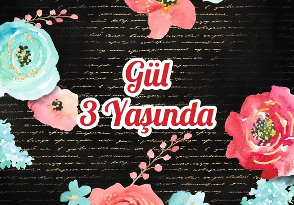 Gül Temalı Doğum Günü Afişi 70X100 cm ürün görseli 1