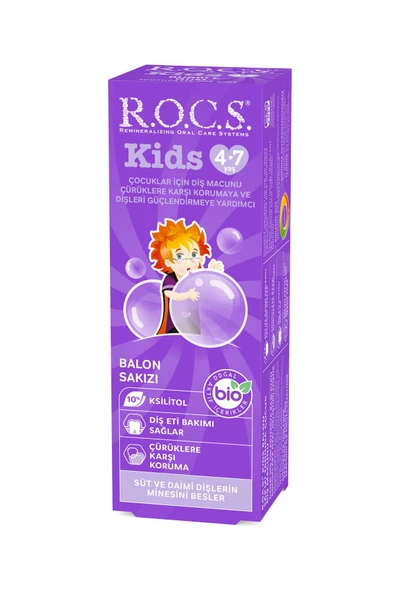 Rocs Kids 4-7 Yaş Diş Macunu Balon Sakızı 45 gr ürün görseli 1