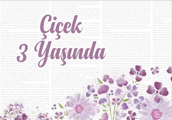 Çiçekler Temalı Doğum Günü Afişi -1 70X100 cm ürün görseli 1