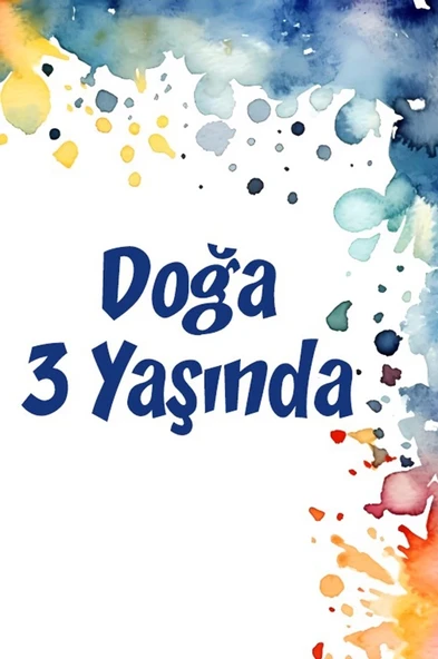 Boyalar Temalı Doğum Günü Afişi 70X100 cm ürün görseli 1